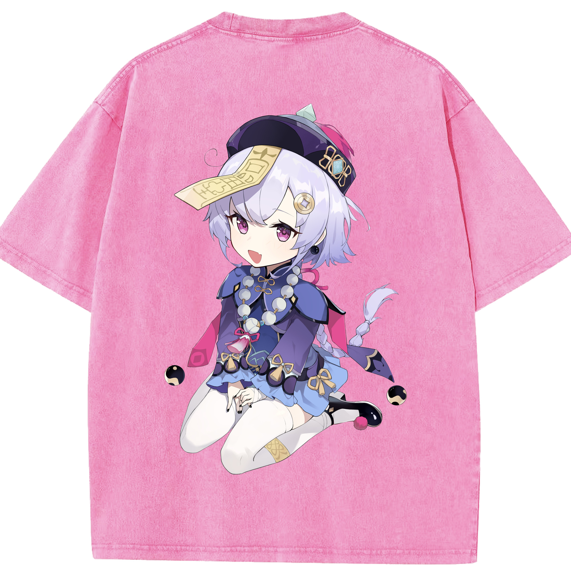 げんし神 七七 なな  genshin Nana 綿100% ヴィンテージ風 半袖Tシャツ（背面プリント）